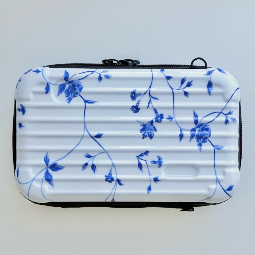 Floral White and Blue Hard Shell Case